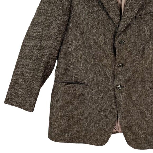 Tallia Uomo For Nordstrom Men's Wool & Silk Blend Brown Blazer Size 44 Regular - Picture 5 of 11